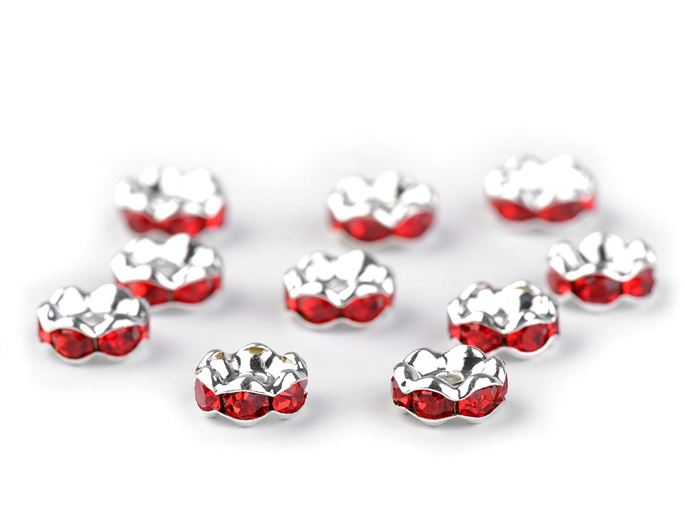 Mărgele / distanțiere cu strasuri, ø8 mm - Hyacinth (10 Bucăți)