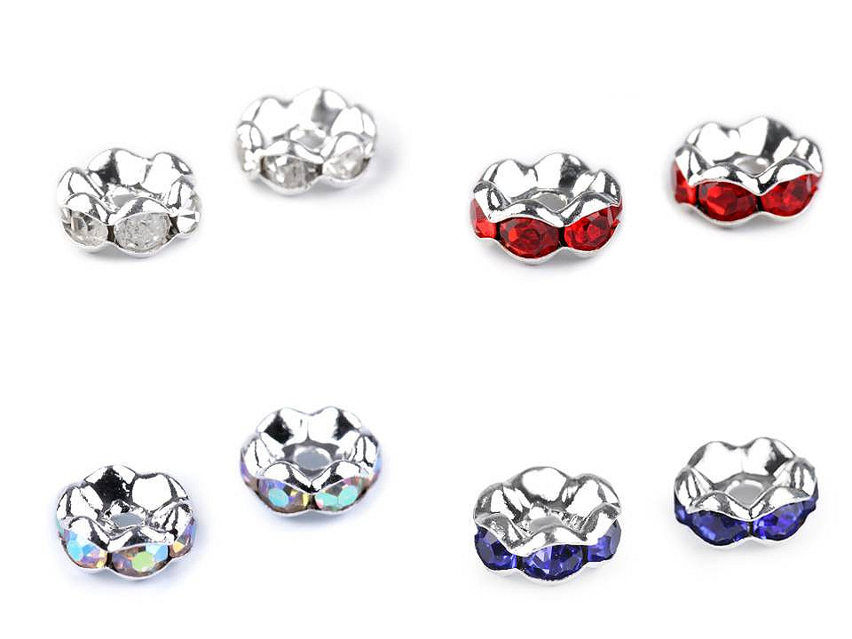 Mărgele / distanțiere cu strasuri, ø8 mm - Hyacinth (10 Bucăți)