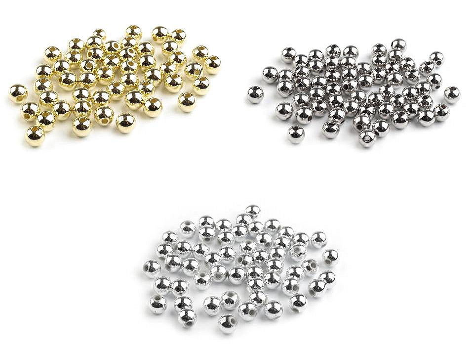 Mărgele plastic glance metalic, ø6 mm - Argintiu (500 Grame) Mărgele plastic glance metalic, ø6 mm - Argintiu (500 Grame)