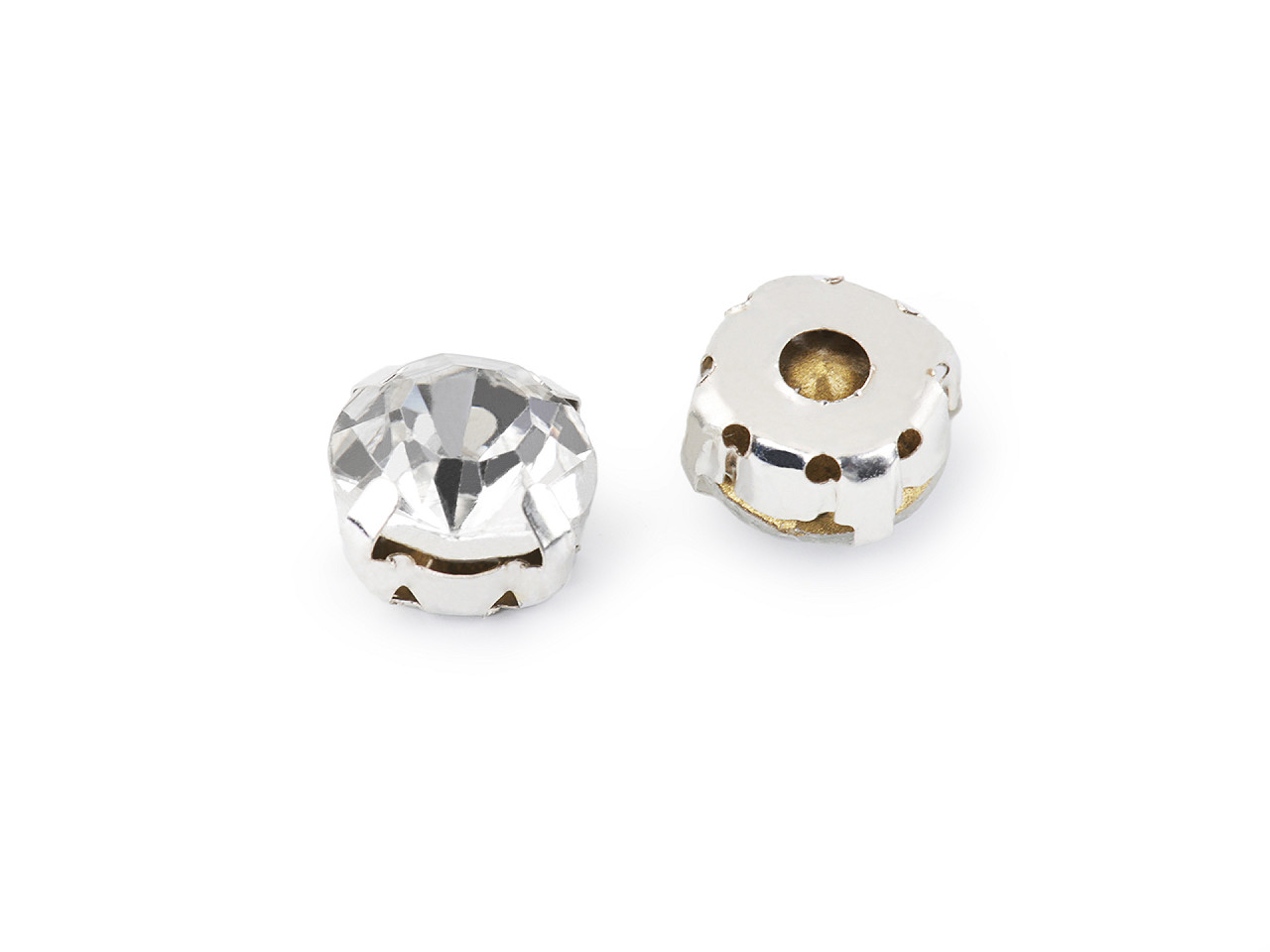 Strasuri de cusut în montură metalică, ø10 mm - Cristal (720 Bucăți)