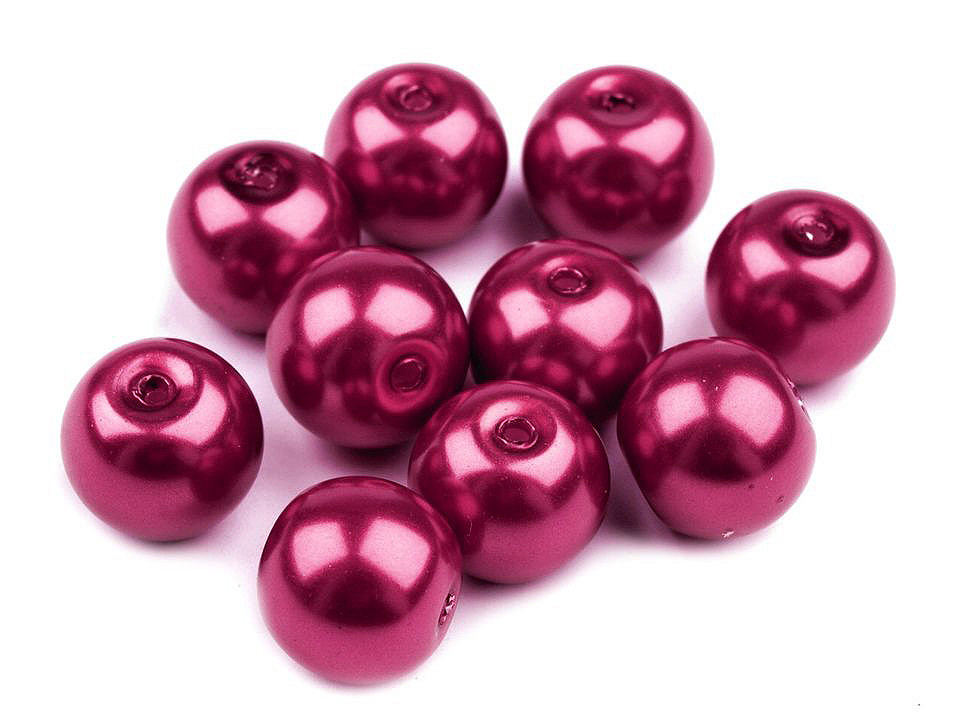 Perle sticlă lucioase, ø8 mm - Alb (50 Grame)