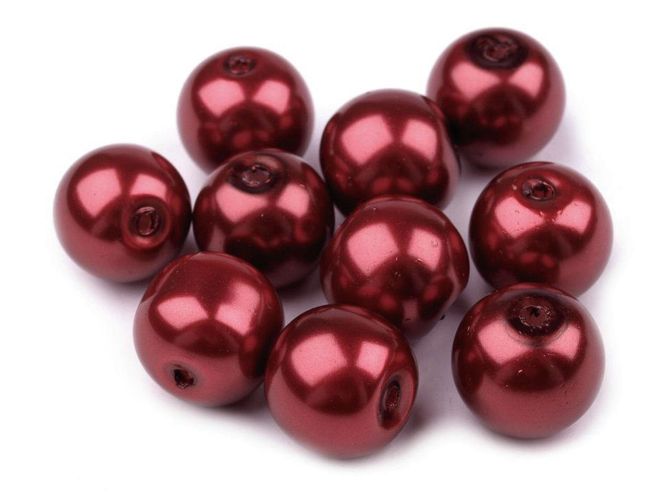 Perle sticlă lucioase, ø8 mm - Alb (50 Grame)