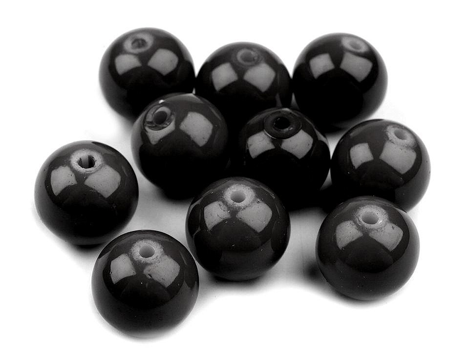 Perle sticlă lucioase, ø8 mm - Alb (50 Grame)