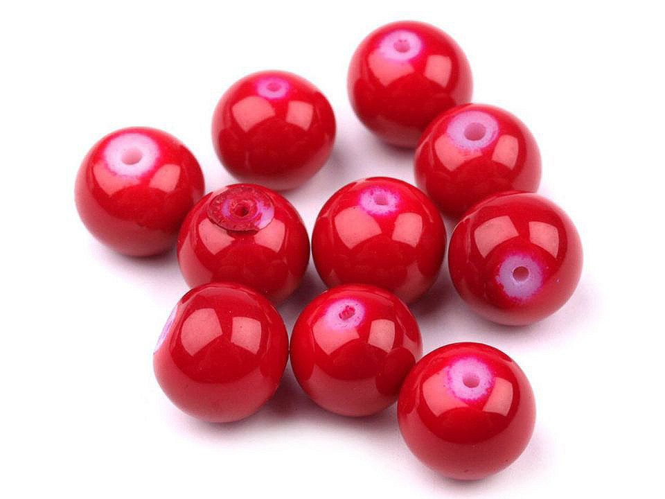 Perle sticlă lucioase, ø8 mm - Alb (50 Grame)