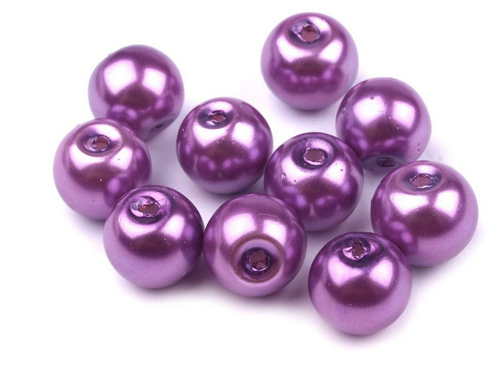 Perle sticlă lucioase, ø8 mm - Alb (50 Grame)