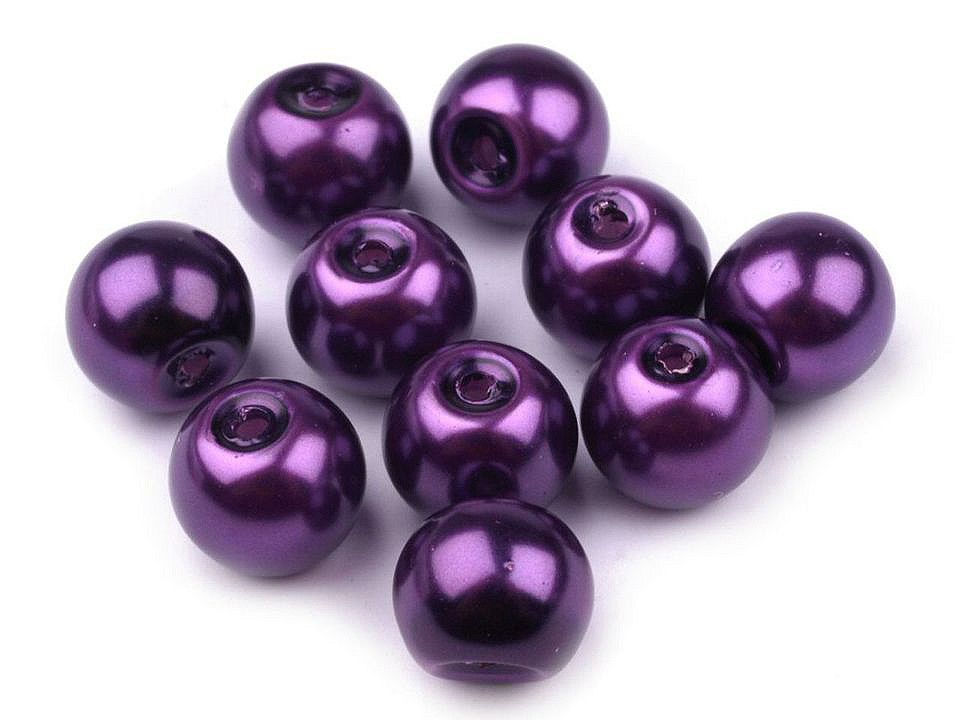 Perle sticlă lucioase, ø8 mm - Alb (50 Grame)