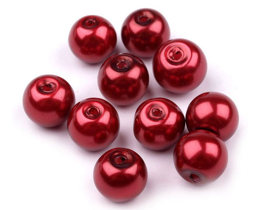 Perle sticlă lucioase, ø8 mm - Alb (50 Grame)