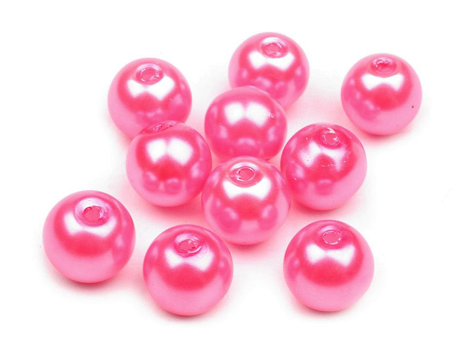 Perle sticlă lucioase, ø8 mm - Alb (50 Grame)