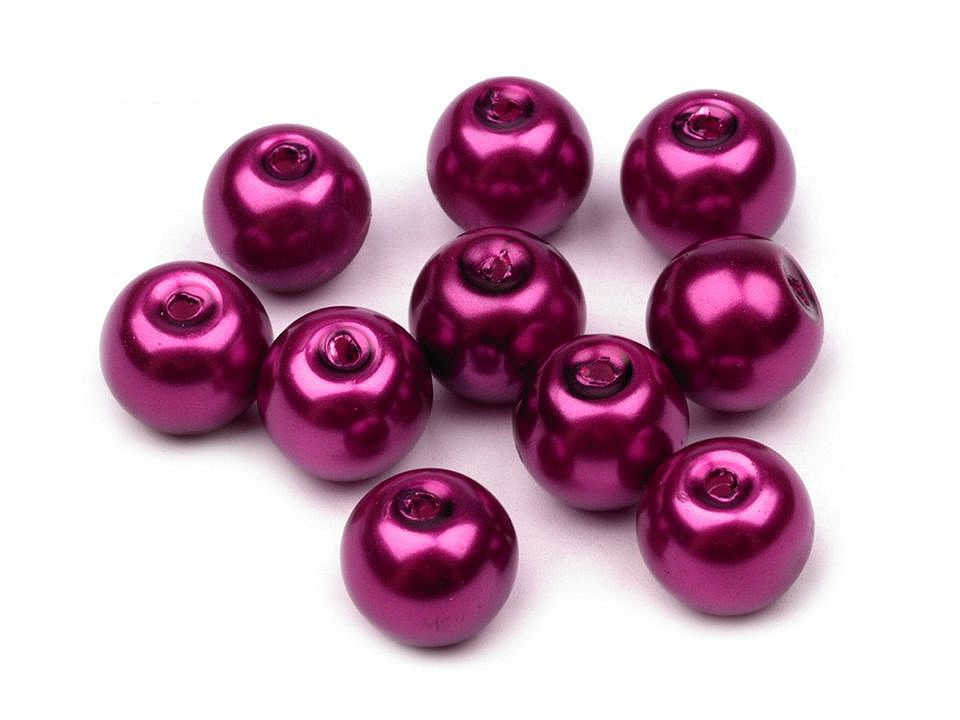 Perle sticlă lucioase, ø8 mm - Alb (50 Grame)