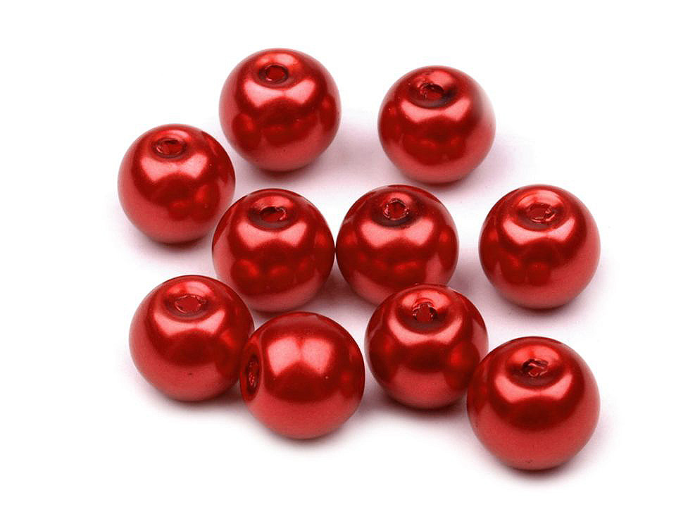 Perle sticlă lucioase, ø8 mm - Alb (50 Grame)