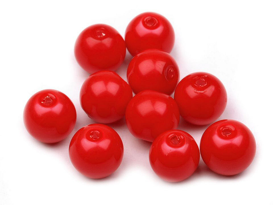 Perle sticlă lucioase, ø8 mm - Alb (50 Grame)