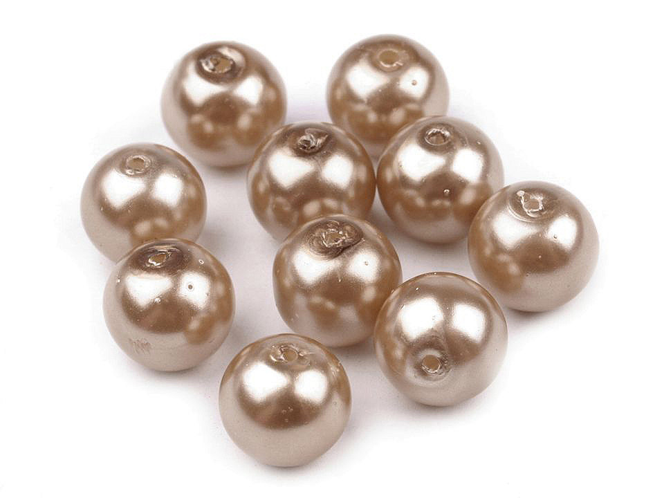 Perle sticlă lucioase, ø8 mm - Alb (50 Grame)