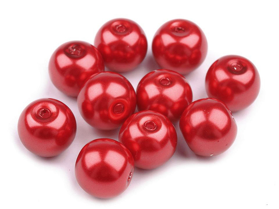 Perle sticlă lucioase, ø8 mm - Alb (50 Grame)