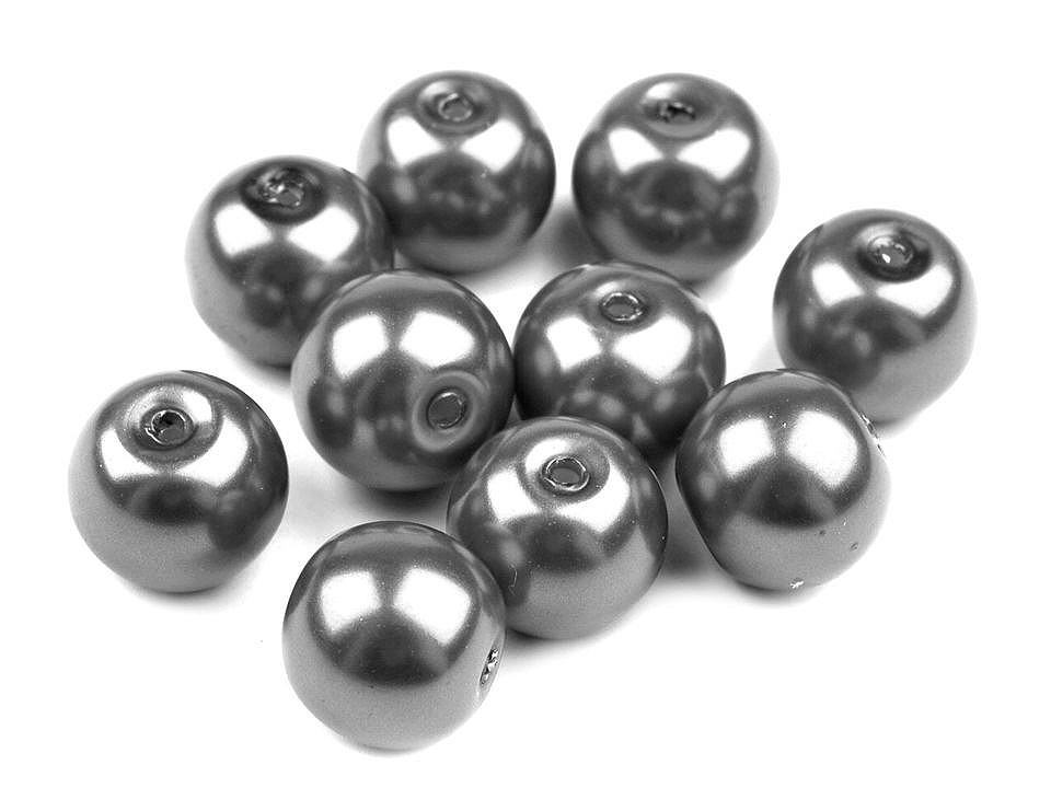 Perle sticlă lucioase, ø8 mm - Alb (50 Grame)