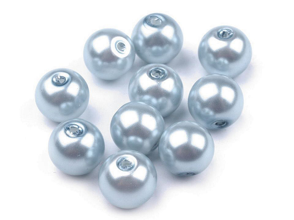 Perle sticlă lucioase, ø8 mm - Alb (50 Grame)