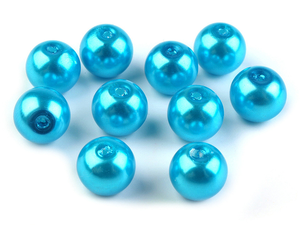 Perle sticlă lucioase, ø8 mm - Alb (50 Grame)
