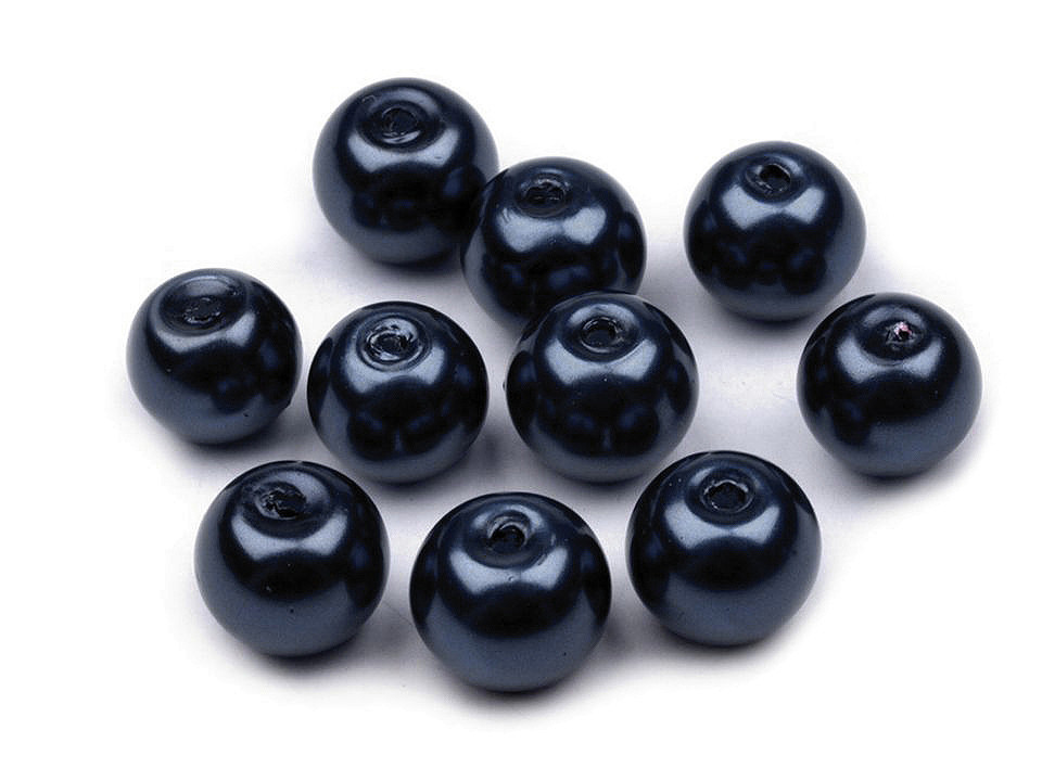 Perle sticlă lucioase, ø8 mm - Alb (50 Grame)