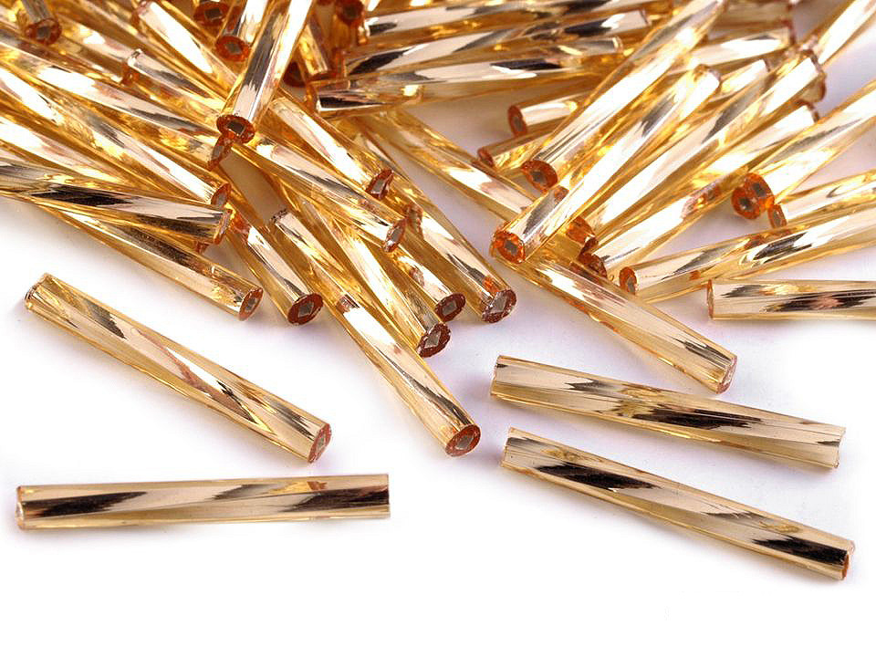 Mărgele tubulare răsucite preciosa, 20 mm - Argintiu (400 Grame)