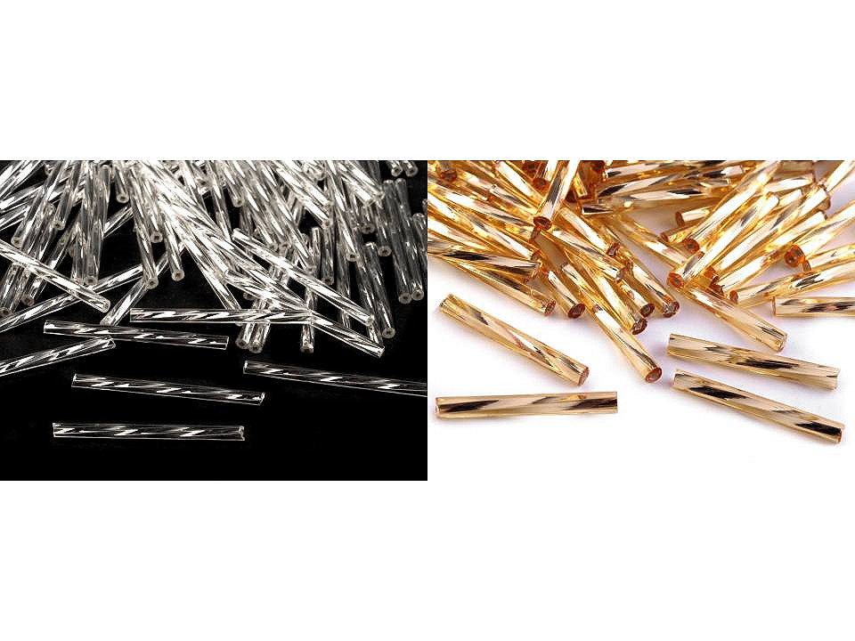 Mărgele tubulare răsucite preciosa, 20 mm - Argintiu (400 Grame)