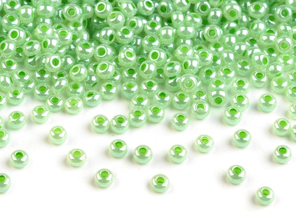 Mărgele nisip sidefate preciosa, 10/0 - 2,3 mm - Alb (20 Grame)