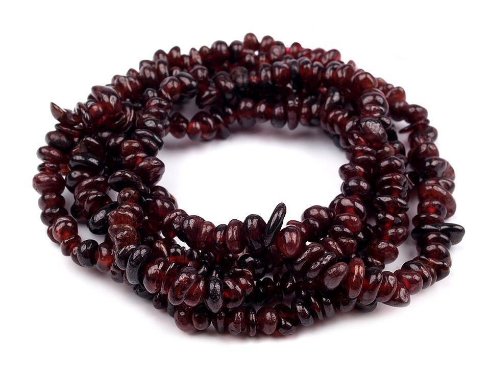 Mărgele chipsuri granat șlefuit, șirag 90 cm - Roșu granat (1 Șir)