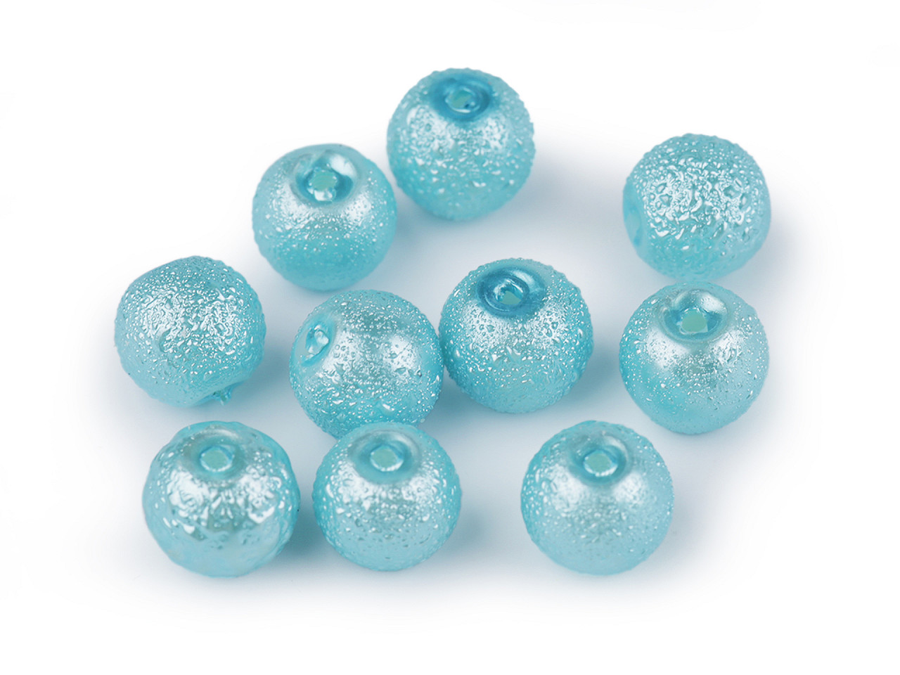 Perle sticlă creponate stardust, ø8 mm - Sidef (40 Bucăți)