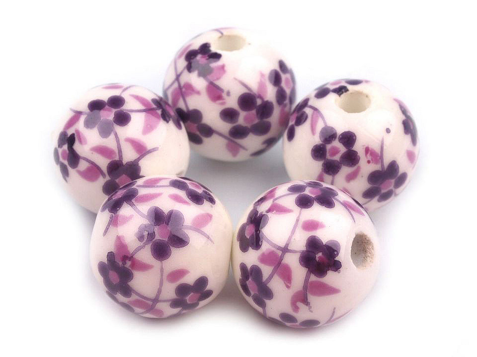 Mărgele porțelan, motiv floral, ø12 mm - Galben narcisă (120 Bucăți)