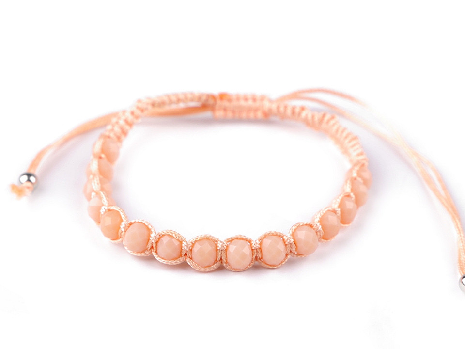 Brăţară shamballa cu mărgele fațetate - Bleu nu-mă-uita (1 Bucată)