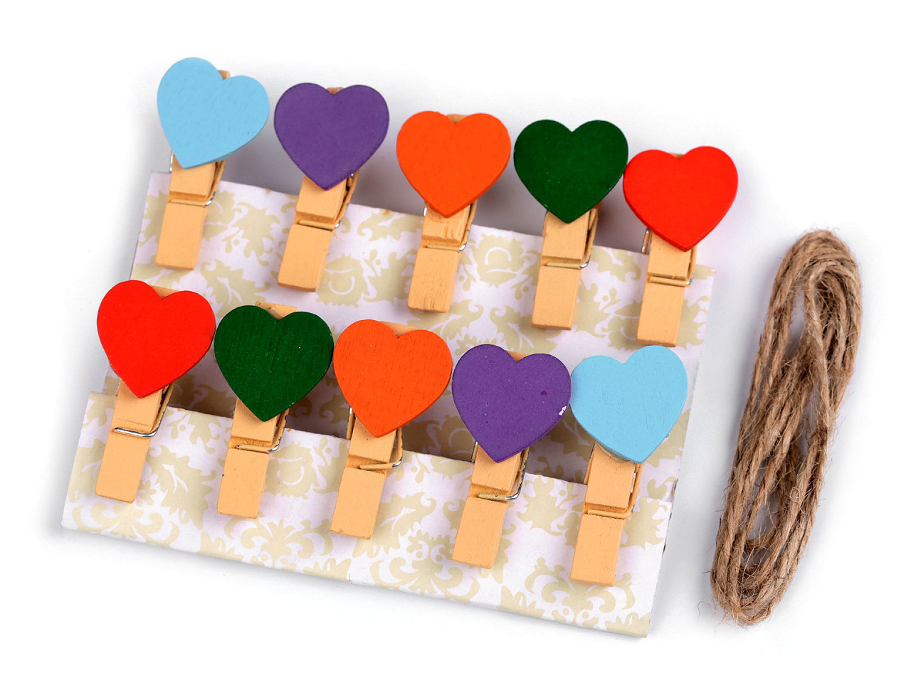 Cârlige decorative - inimioare - Roșu (1 Sac)