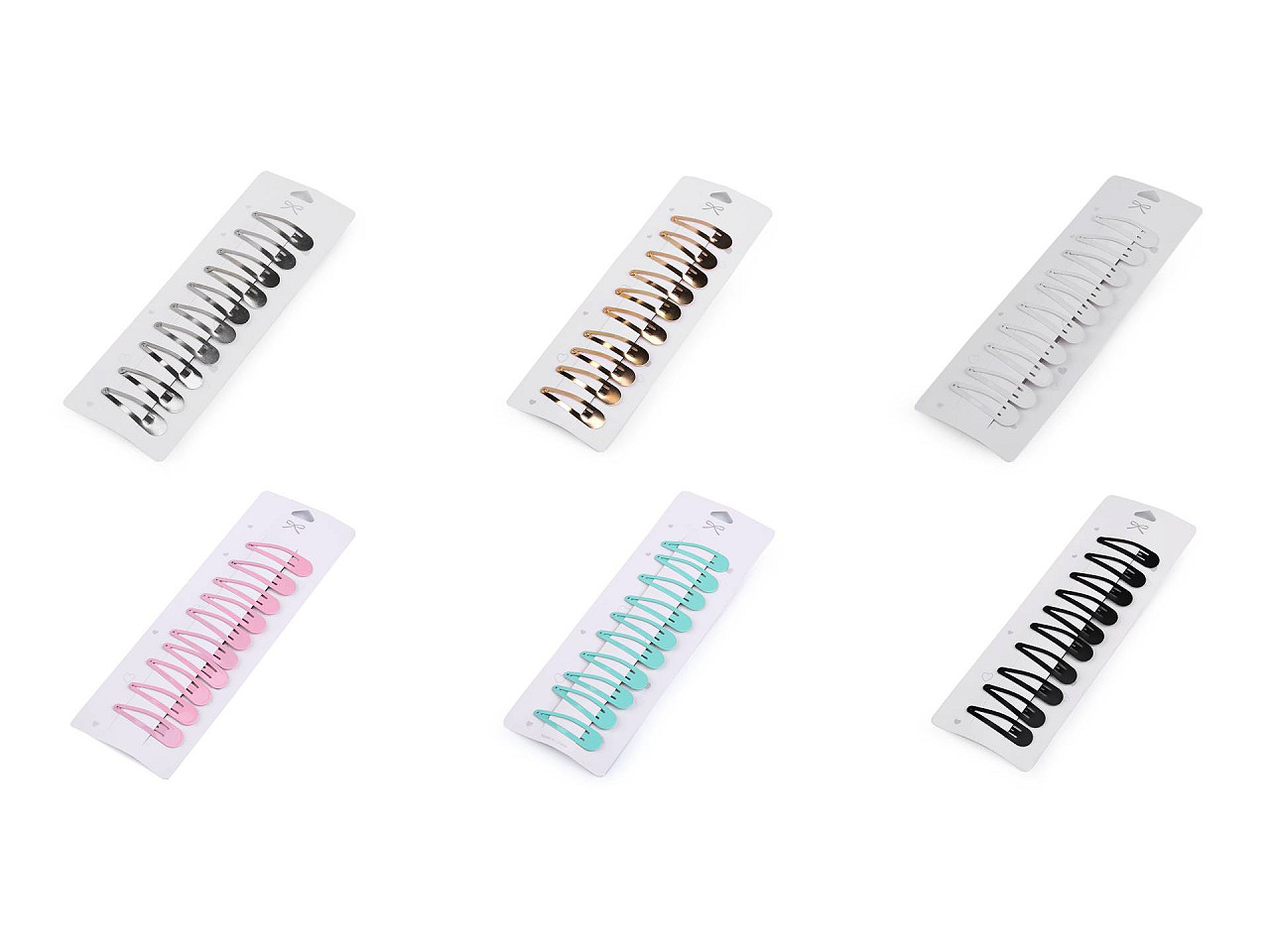 Agrafe de păr aurii - Negru (1 Card)