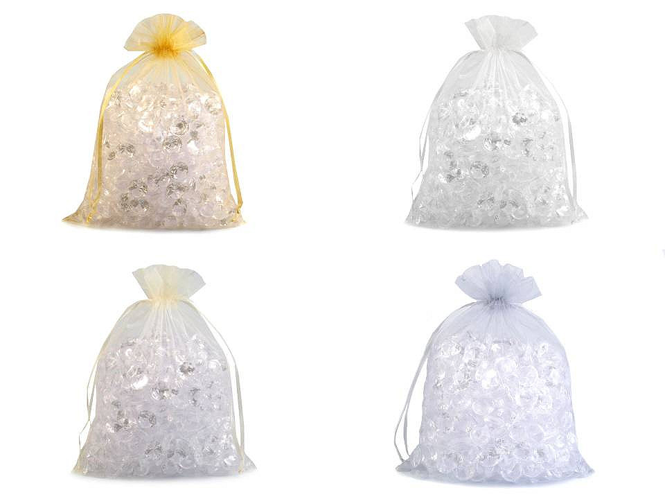 Săculeț organza pentru cadouri, 20x26 cm - Alb (100 Bucăți)