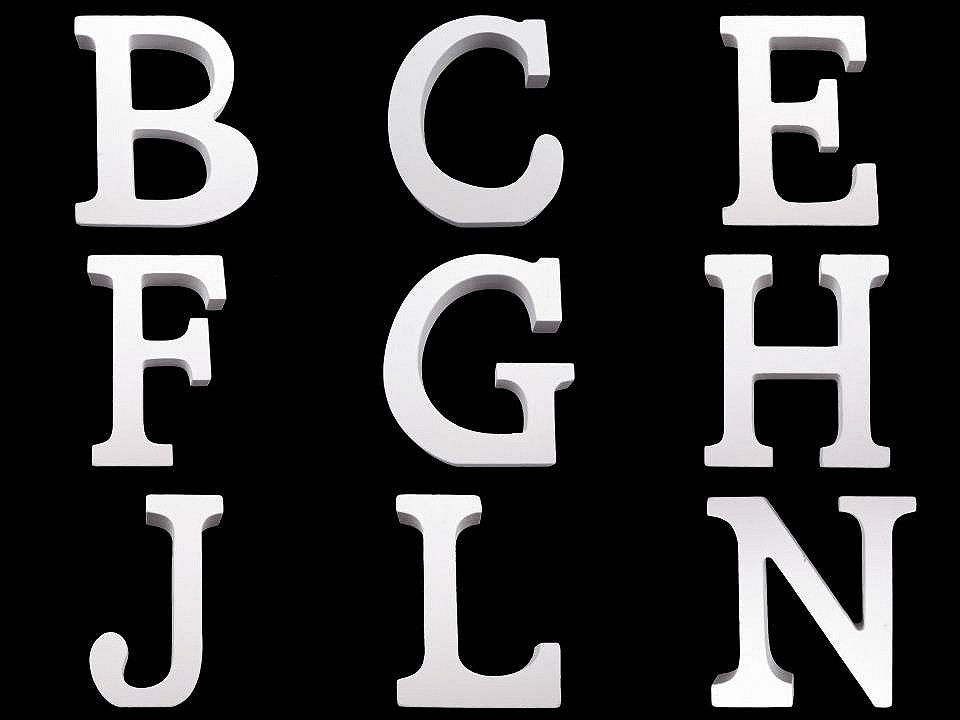 Litere decorative din lemn - Alb (20 Bucăți)