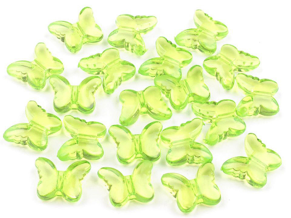 Fluturi decorativi din plastic, 15x18 mm - Transparent (500 Bucăți)
