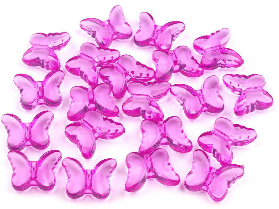 Fluturi decorativi din plastic, 15x18 mm - Transparent (500 Bucăți)