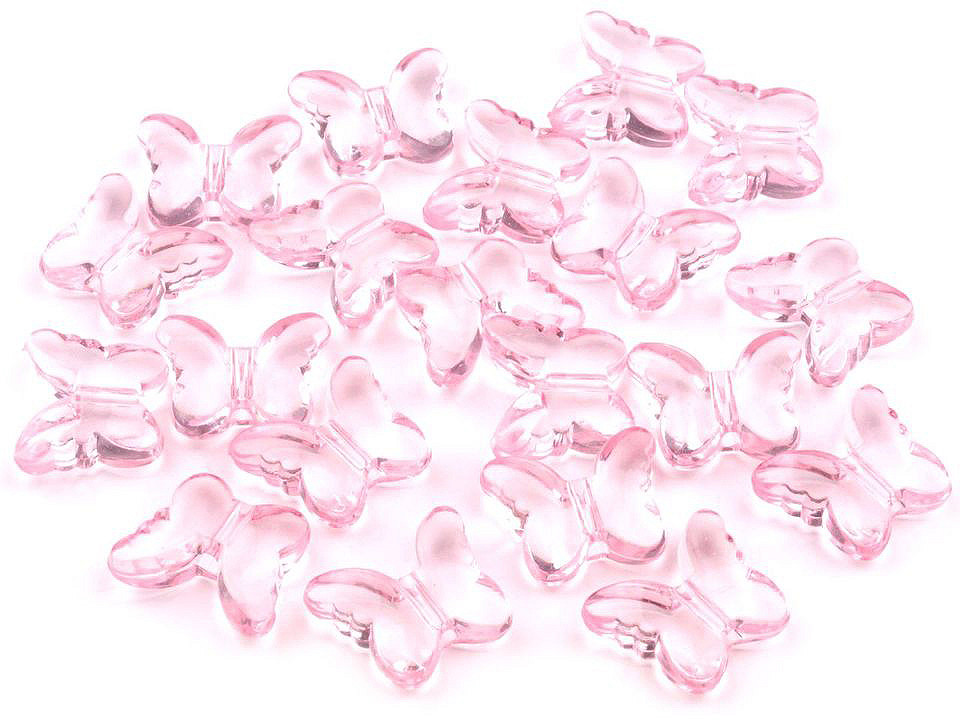 Fluturi decorativi din plastic, 15x18 mm - Transparent (500 Bucăți)