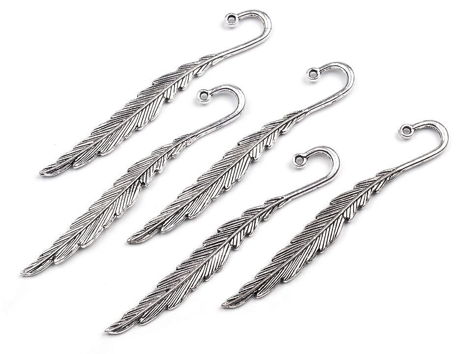 Semn de carte metalic, model pană, 80 mm - Platinum (50 Bucăți)