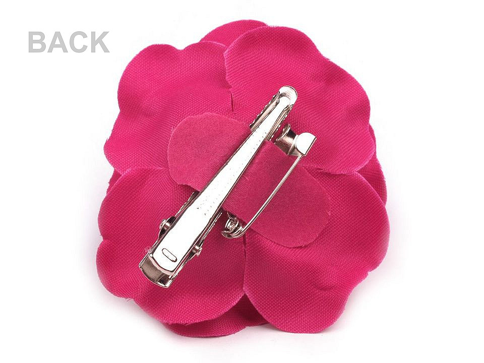 Broșă / clamă de păr trandafir, ø6 cm - Negru (1 Bucată)