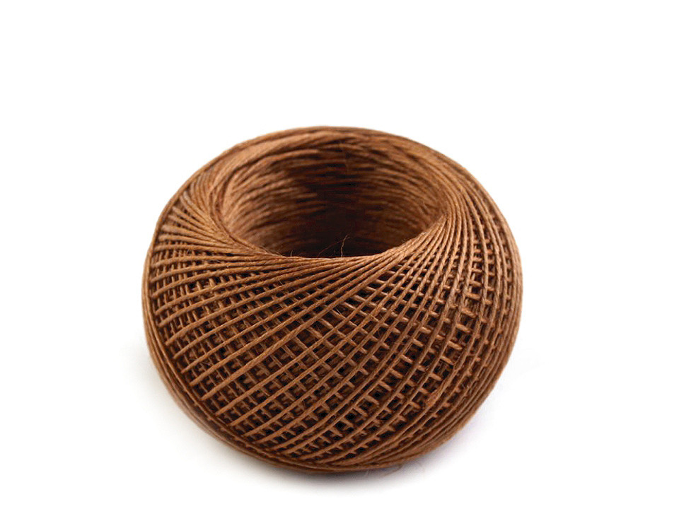 Ață din in, ghem în cutie de plastic, 50 m - Ecru natural (1 Bucată)