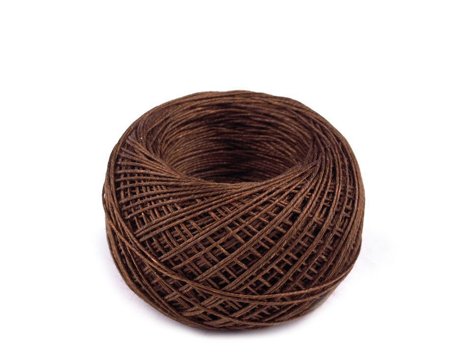 Ață din in, ghem în cutie de plastic, 50 m - Ecru natural (1 Bucată)