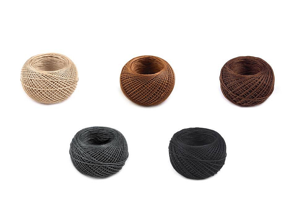 Ață din in, ghem în cutie de plastic, 50 m - Ecru natural (1 Bucată)