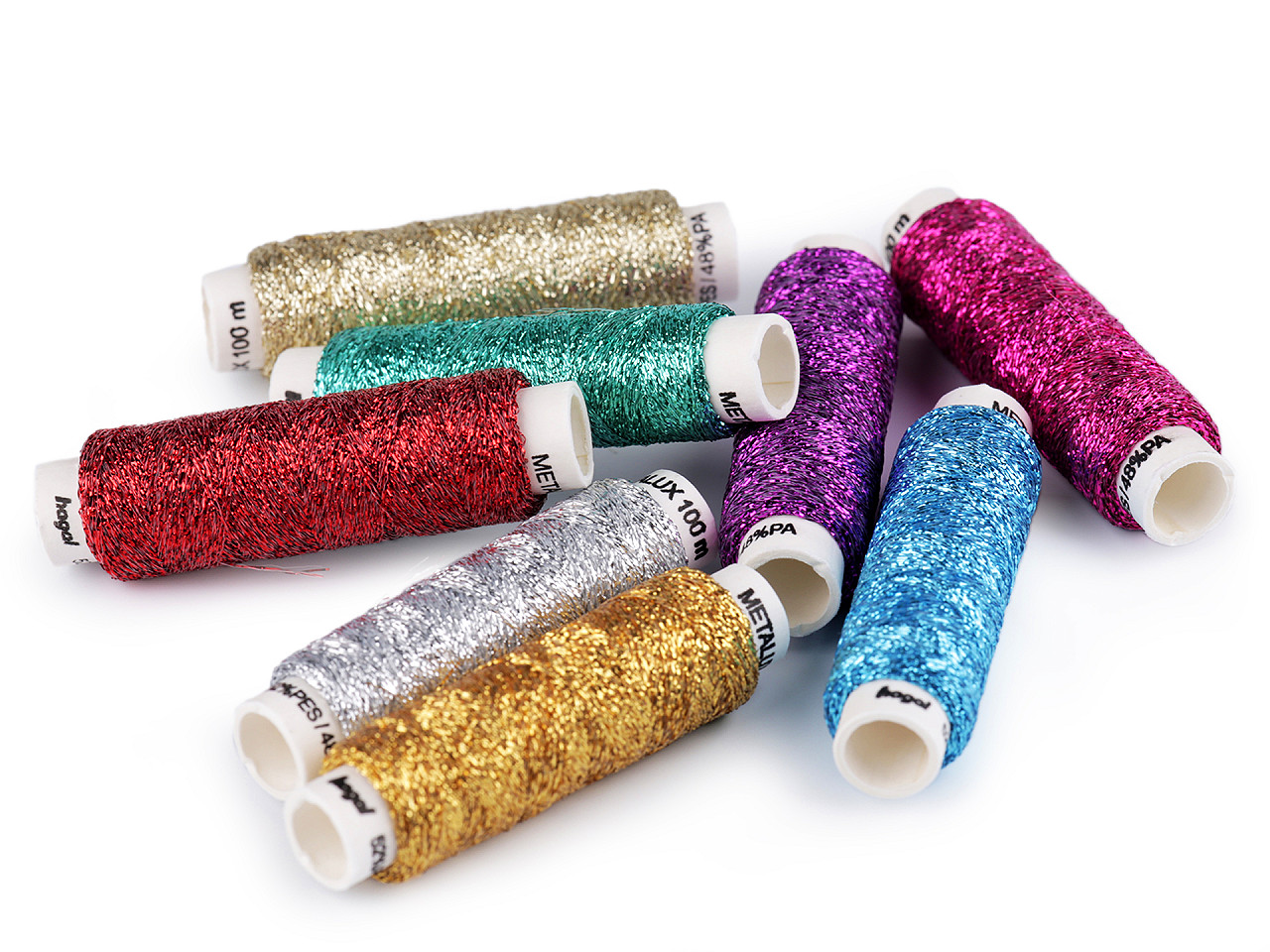 Ață metalică pentru brodat metalux, 100 m - Roșu (10 Bucăți)