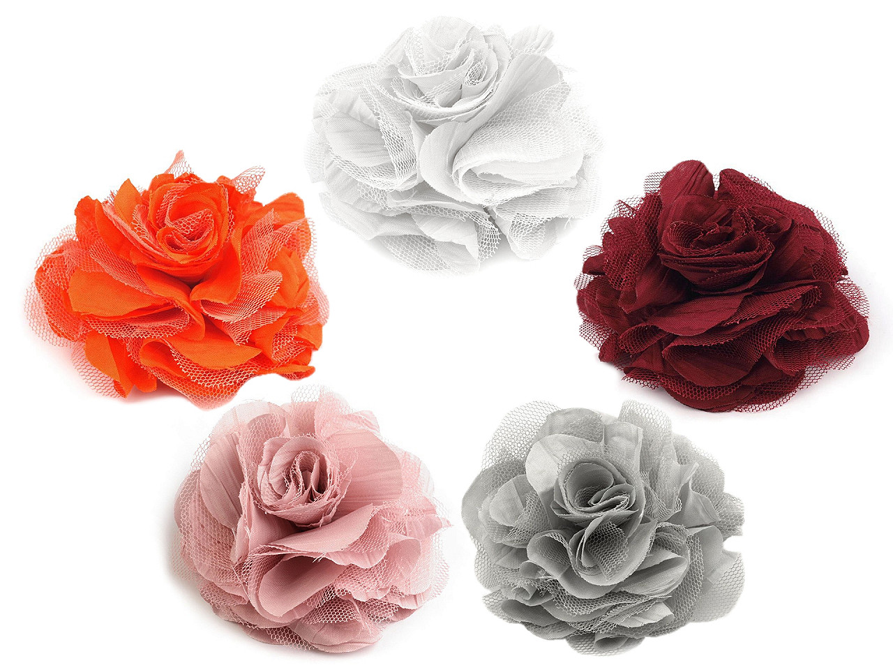 Broșă / clamă de păr trandafir, ø9 cm - Roz mediu (1 Bucată)