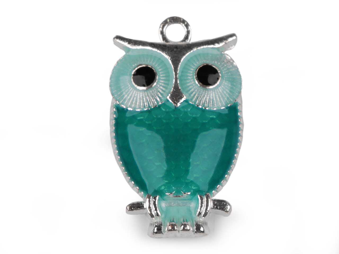 Pandantiv bufniță, 17x27 mm - Alb lăptos (5 Bucăți)