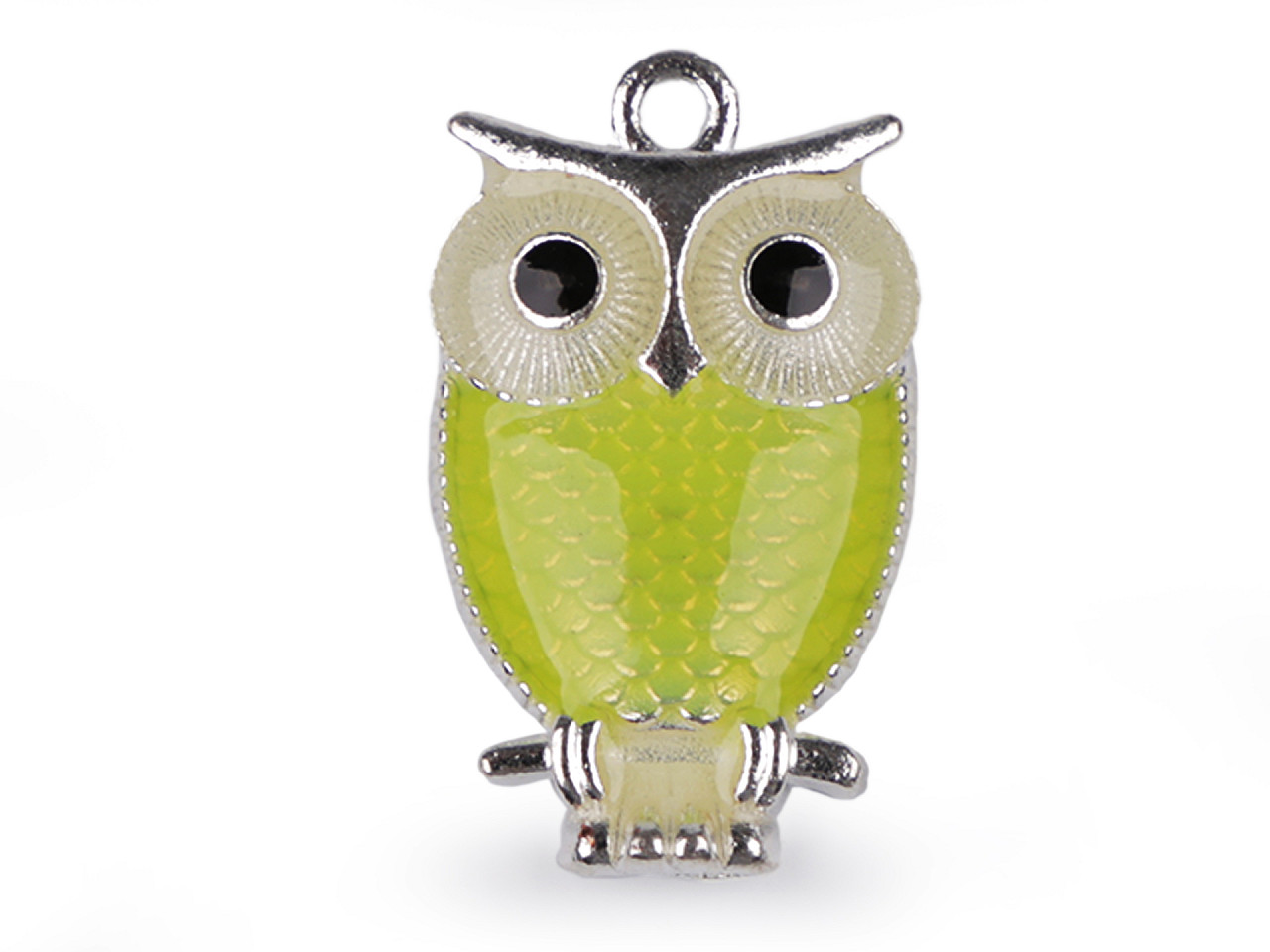 Pandantiv bufniță, 17x27 mm - Alb lăptos (5 Bucăți)