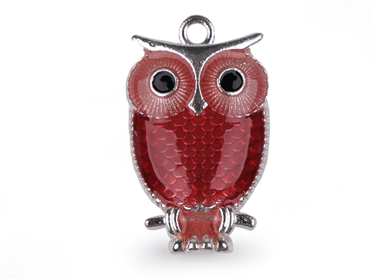 Pandantiv bufniță, 17x27 mm - Alb lăptos (5 Bucăți)