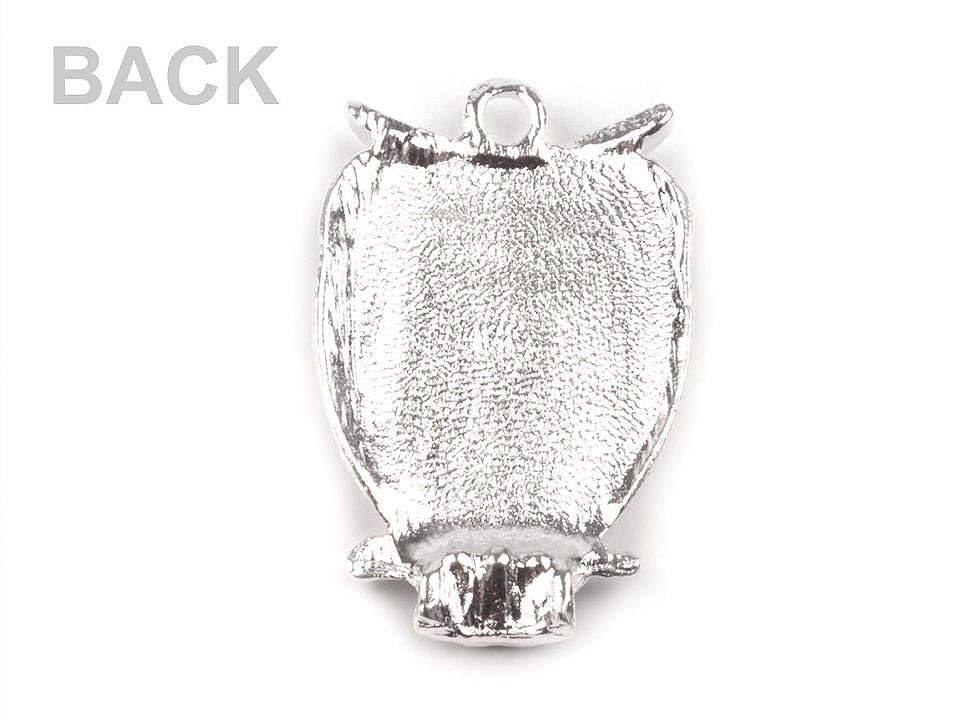 Pandantiv bufniță, 17x27 mm - Alb lăptos (5 Bucăți)