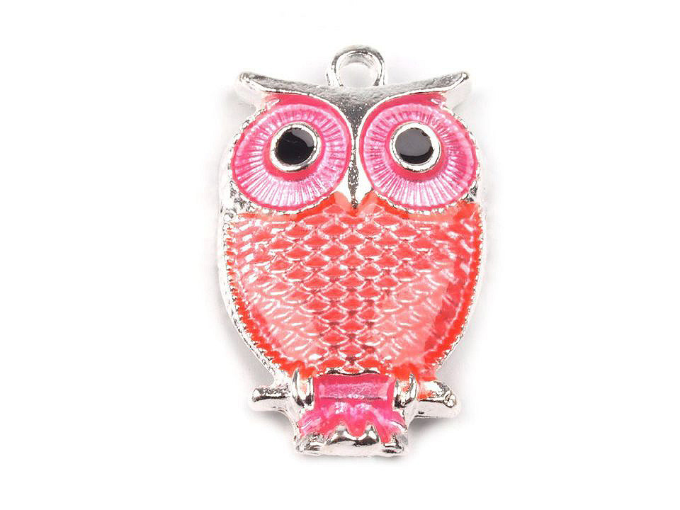 Pandantiv bufniță, 17x27 mm - Alb lăptos (5 Bucăți)