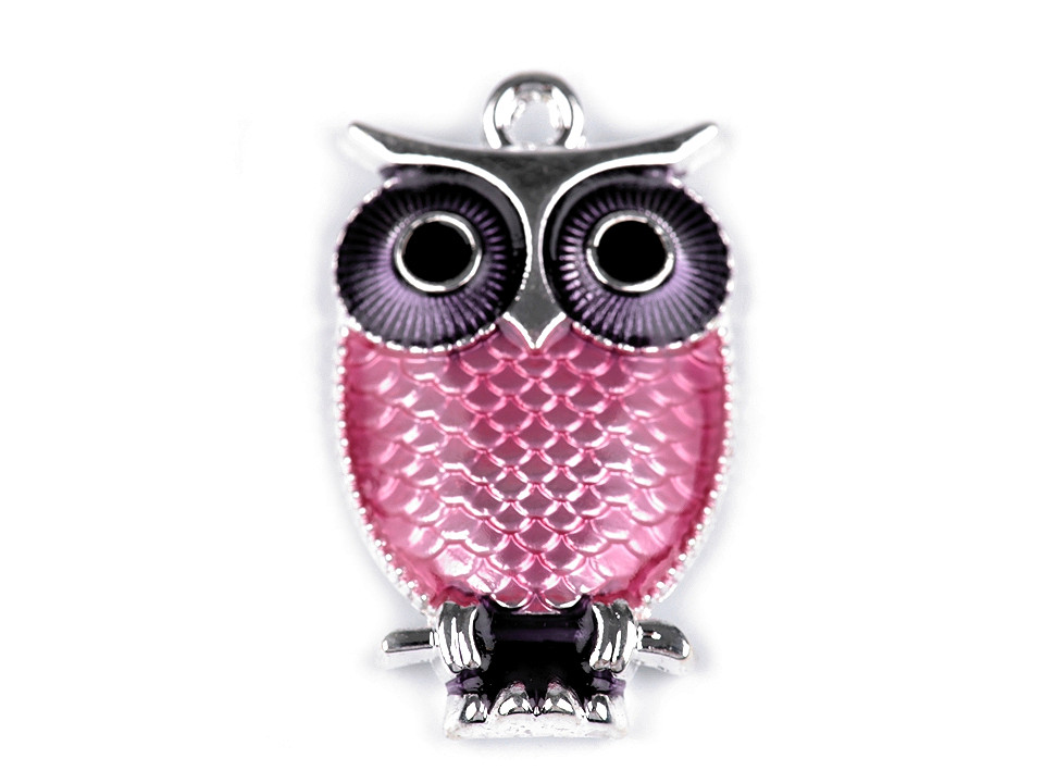 Pandantiv bufniță, 17x27 mm - Alb lăptos (5 Bucăți)