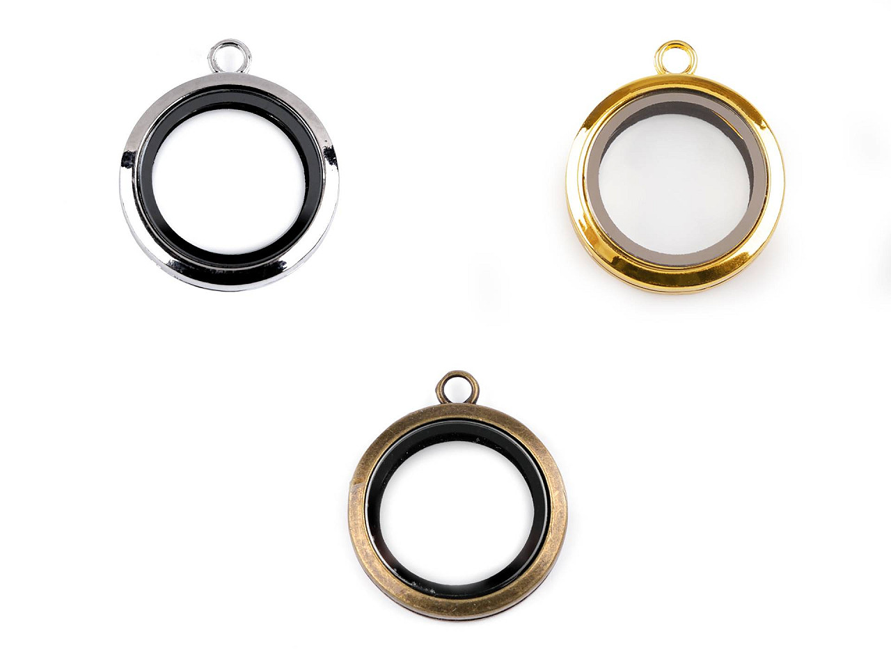 Pandantiv medalion rotund,  ø30 mm - Auriu (1 Bucată)