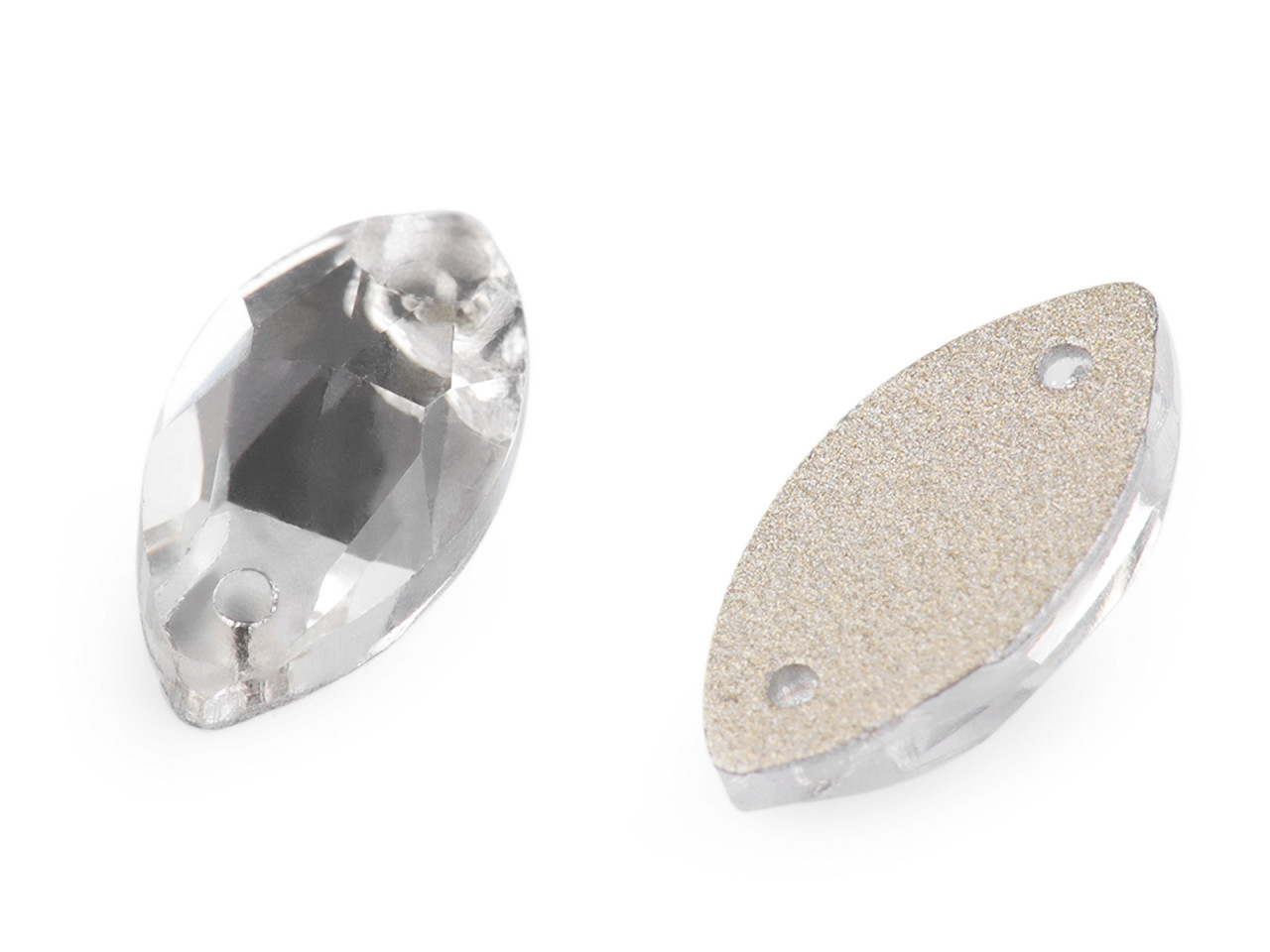 Strasuri de cusut, model eliptic - Cristal (12 Bucăți)